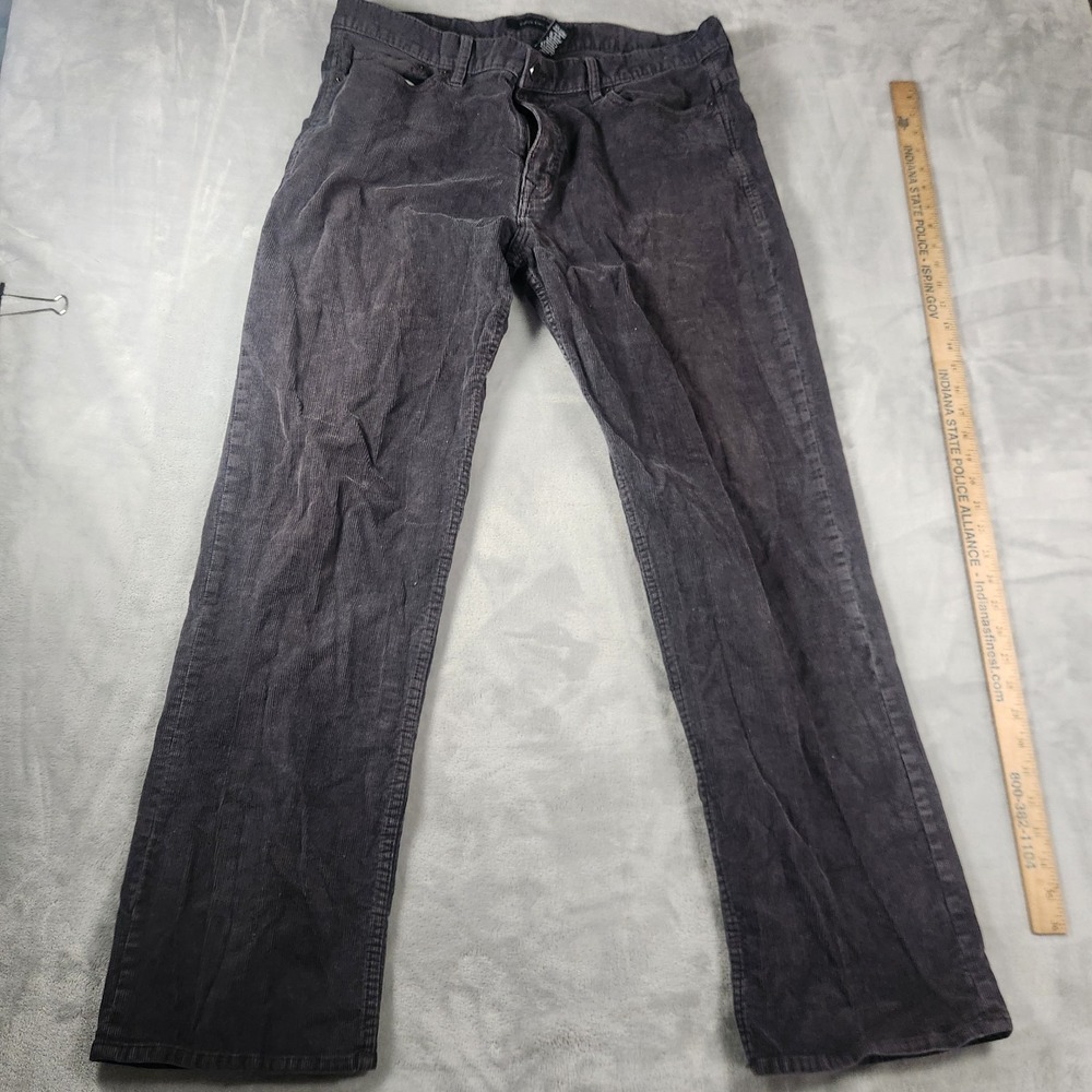 Calvin Klein Jeans Mens 36x32 Gray Straight Leg Corduroy Pants Casual Retro